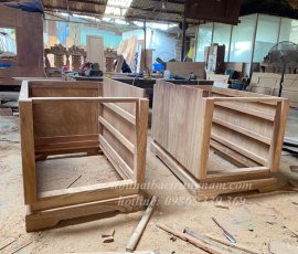 Mẫu bàn làm việc gỗ gõ đỏ lớn LV02