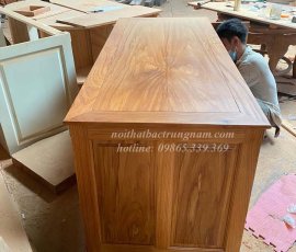 Mẫu bàn làm việc gỗ gõ đỏ cao cấp LV01