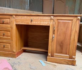 Mẫu bàn làm việc gỗ gõ đỏ cao cấp LV01