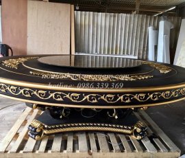 Bộ bàn ghế ăn cổ điển hoàng gia đẳng cấp BA13 bọc nệm