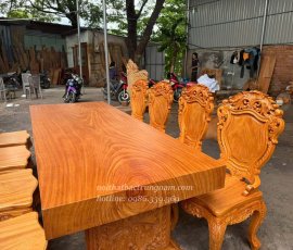 Bộ bàn ghế ăn 8 ghế gỗ gõ đỏ cao cấp BA10GD