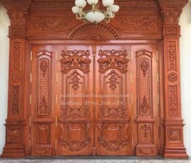 Bộ cửa chính tân cổ điển 4 cánh CC01GD cao cấp