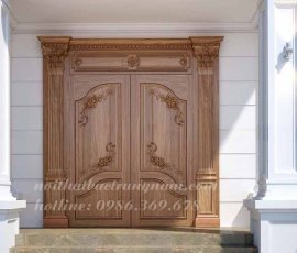 Bộ cửa chính tân cổ điển 2 cánh cao cấp CC18GD 
