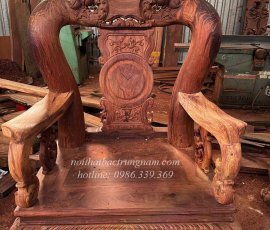 Bộ salon cẩm lai Campuchia chạm đào tay 12 PD16 10 món