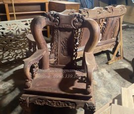 Bộ salon cẩm lai Campuchia chạm đào tay 12 PD16 10 món