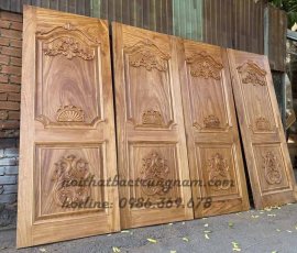 bộ cửa phòng tân cổ điển gỗ gõ đỏ cao cấp