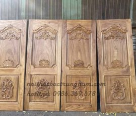 bộ cửa phòng tân cổ điển gỗ gõ đỏ cao cấp