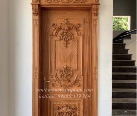 Mẫu cửa phòng tân cổ điển gỗ gõ đỏ CP24GD