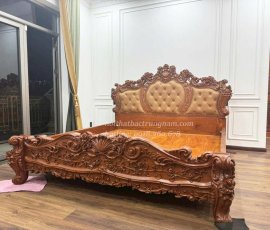 giường ngủ cổ điển gỗ gõ đỏ GN05GD