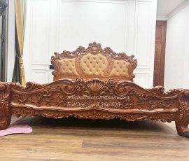 giường ngủ cổ điển gỗ gõ đỏ GN05GD