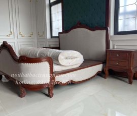 Giường ngủ tân cổ điển gỗ gõ đỏ cao cấp G07