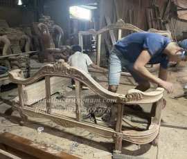 Giường ngủ tân cổ điển gỗ gõ đỏ cao cấp G07