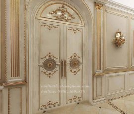 Bộ cửa tân cổ điển 2 cánh sơn trắng CC20GD
