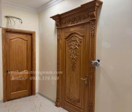 Mẫu cửa phòng tân cổ điển gỗ gõ đỏ CP26GD