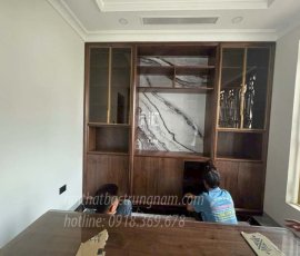 Mẫu phòng làm việc hiện đại gỗ óc chó cao cấp LV09