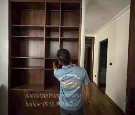 Mẫu phòng làm việc hiện đại gỗ óc chó cao cấp LV09