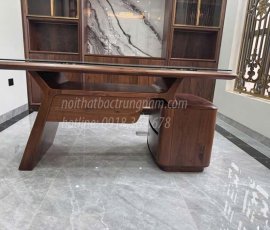 Mẫu phòng làm việc hiện đại gỗ óc chó cao cấp LV09