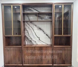 Mẫu phòng làm việc hiện đại gỗ óc chó cao cấp LV09