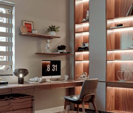 Phòng ngủ master hiện đại gỗ óc chó - anh Minh Cityland