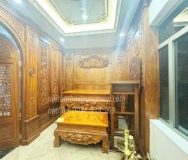 thi công phòng thờ biệt thự anh Thân Q12