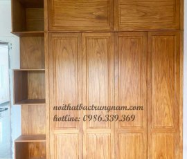 tủ áo kết hợp tủ trang trí gỗ gõ đỏ cao cấp