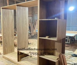 tủ áo kết hợp tủ trang trí gỗ gõ đỏ cao cấp