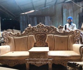 Bộ sofa hoàng gia gỗ gõ đỏ CP15GD