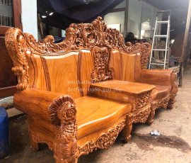 Bộ sofa hoàng gia gỗ gõ đỏ CP15GD