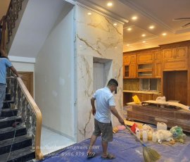 Thi công cầu thang gõ đỏ sắt nghệ thuật CT07