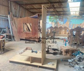 mẫu tủ áo 4 cánh 3 buồng 2 tầng gỗ gõ đỏ cao cấp
