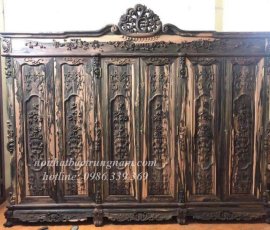 Tủ quần áo gỗ mun sọc quý hiếm đẳng cấp hoàng gia TA17