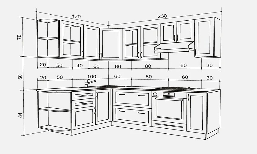 Kích thước chi tiết tủ bếp người Việt