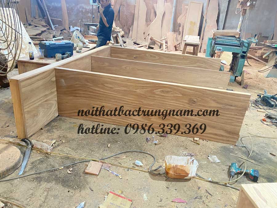 tủ áo kết hợp tủ trang trí gỗ gõ đỏ cao cấp