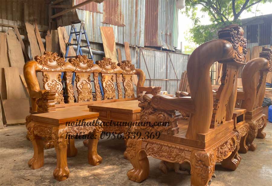 bo salon phong khach go do cham nghe