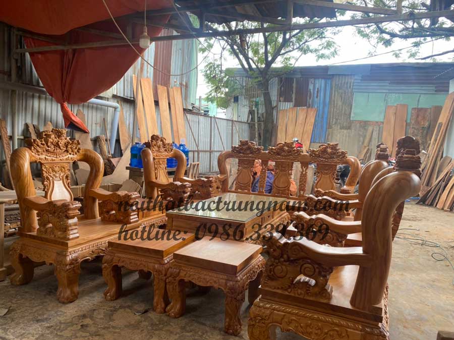 mau ban ghe phong khach cham nghe go go do
