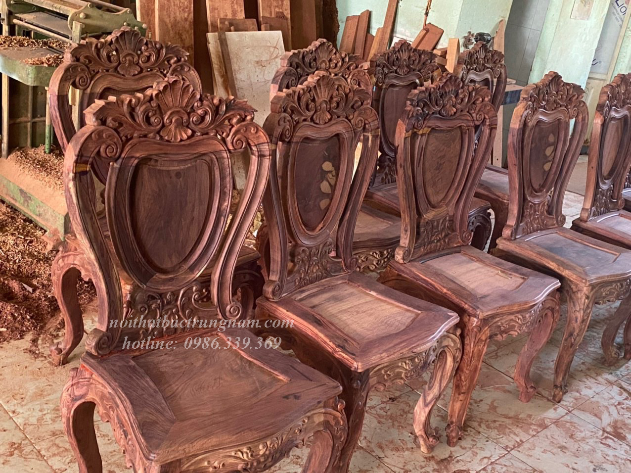 Bộ bàn ghế ăn Louis gỗ Cẩm lai đẳng cấp BA11