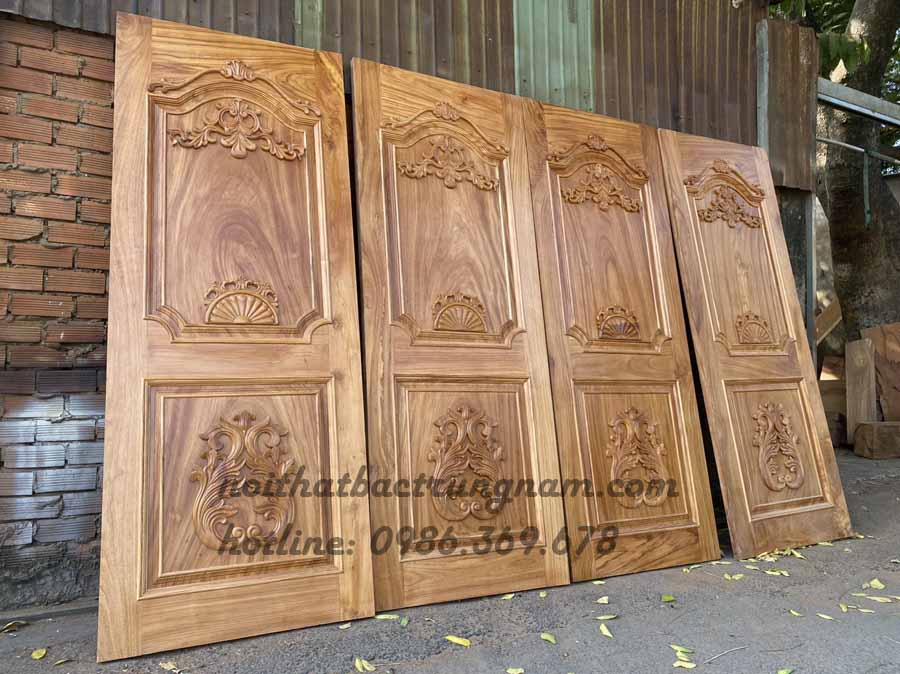 bộ cửa phòng tân cổ điển gỗ gõ đỏ cao cấp