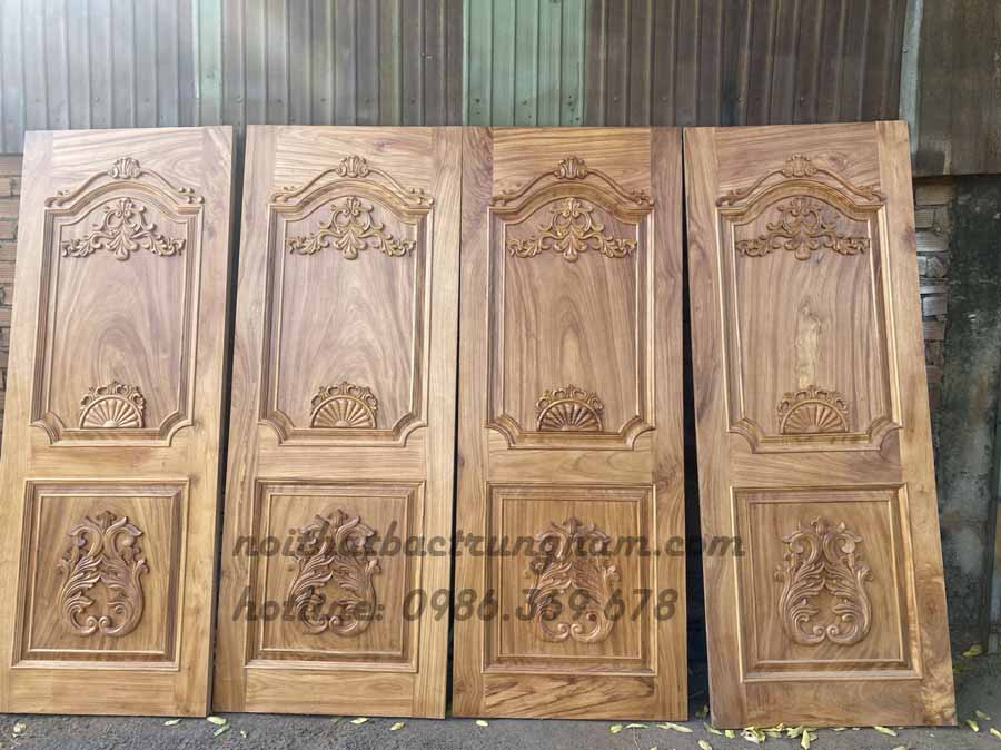 bộ cửa phòng tân cổ điển gỗ gõ đỏ cao cấp