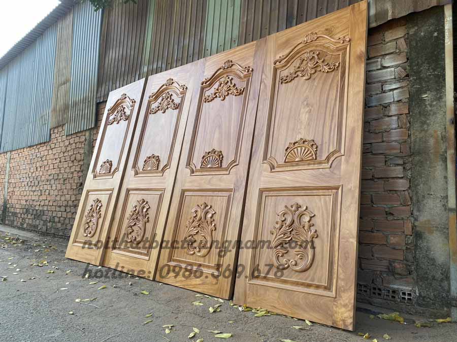 bộ cửa phòng tân cổ điển gỗ gõ đỏ cao cấp