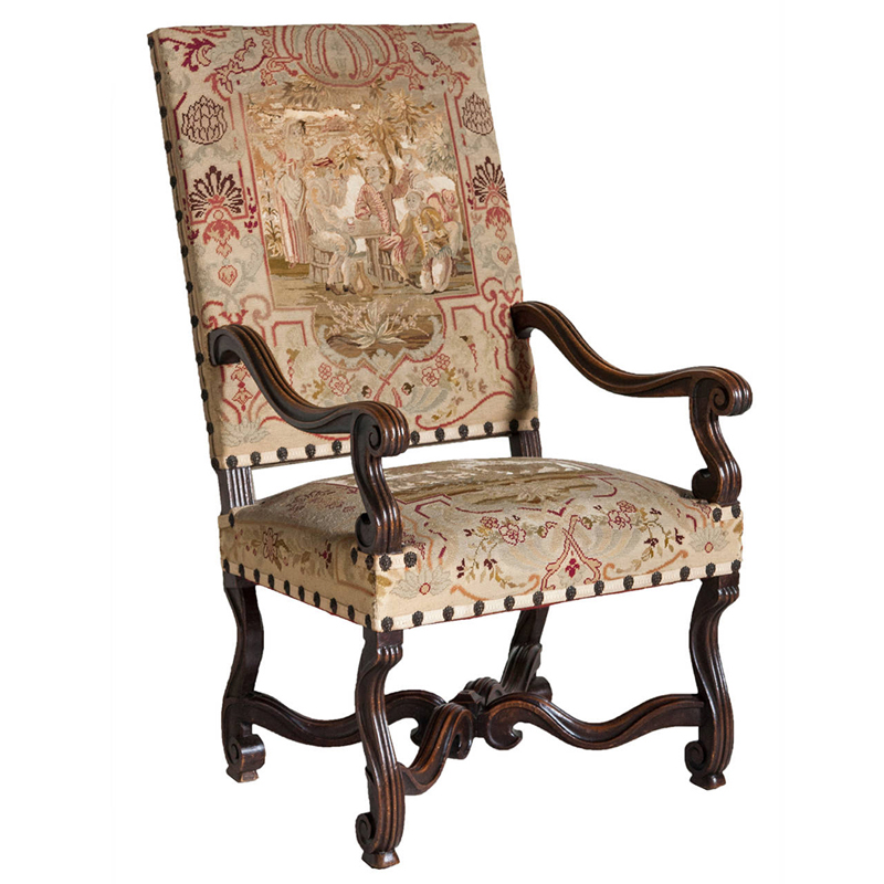 hong cách Louis XIV về cơ bản là các đường thẳng, được tô điểm bởi những đường chỉ cong chạy theo chân bàn ghế