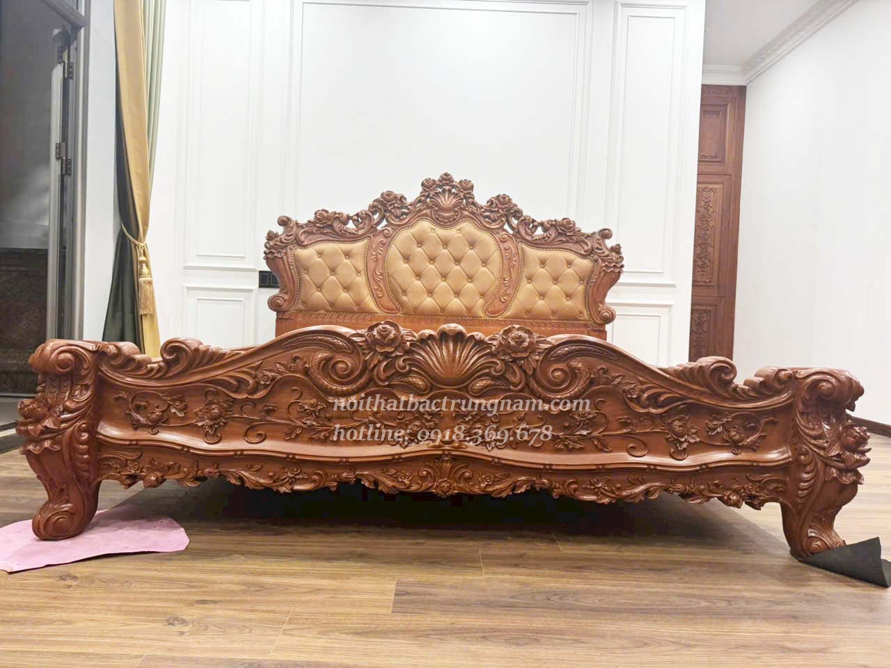 giường ngủ cổ điển gỗ gõ đỏ GN05GD