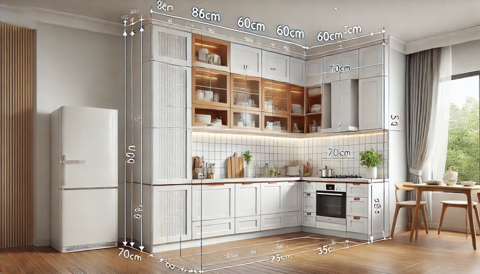 Kích thước tủ bếp tiêu chuẩn