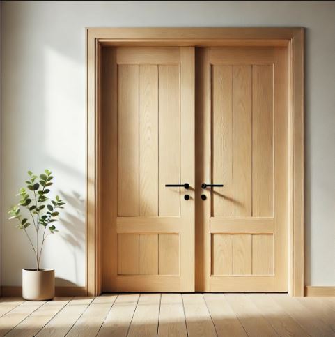Mẫu cửa gỗ 2 cánh phong cách Scandinavia