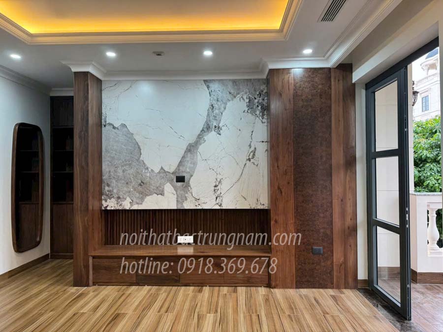 thi công phòng khách hoàn thiện