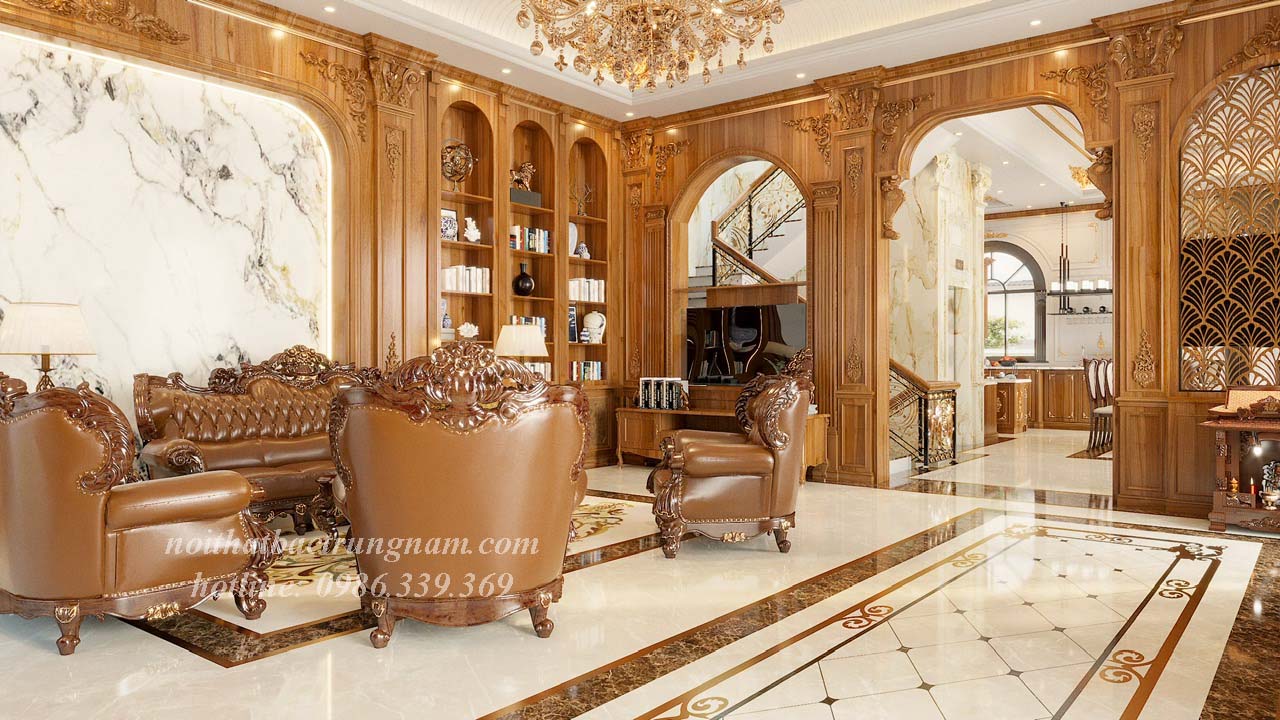 Phòng khách tân cổ điển đẳng cấp