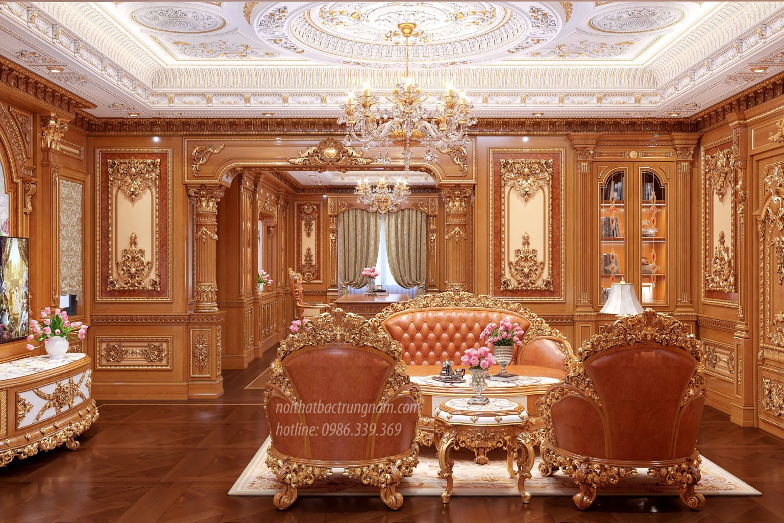 Nội thất thiết kế phòng ngủ master cổ điển hoàng gia