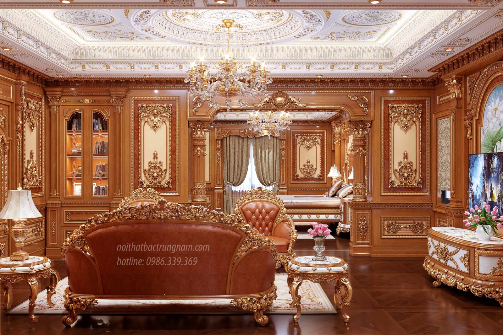 Nội thất thiết kế phòng ngủ master cổ điển hoàng gia