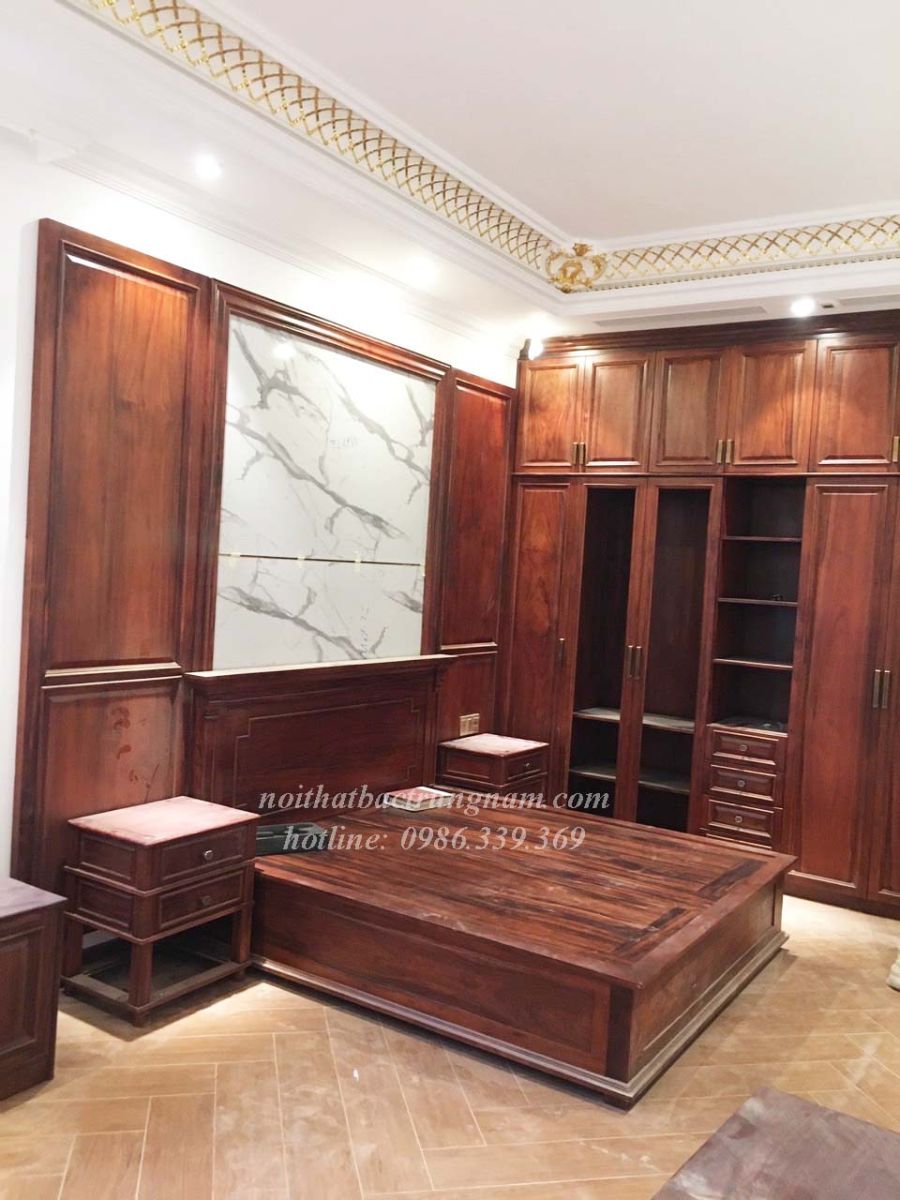 Mẫu phòng ngủ gỗ Lim bền bỉ chất lượng vượt thời gian
