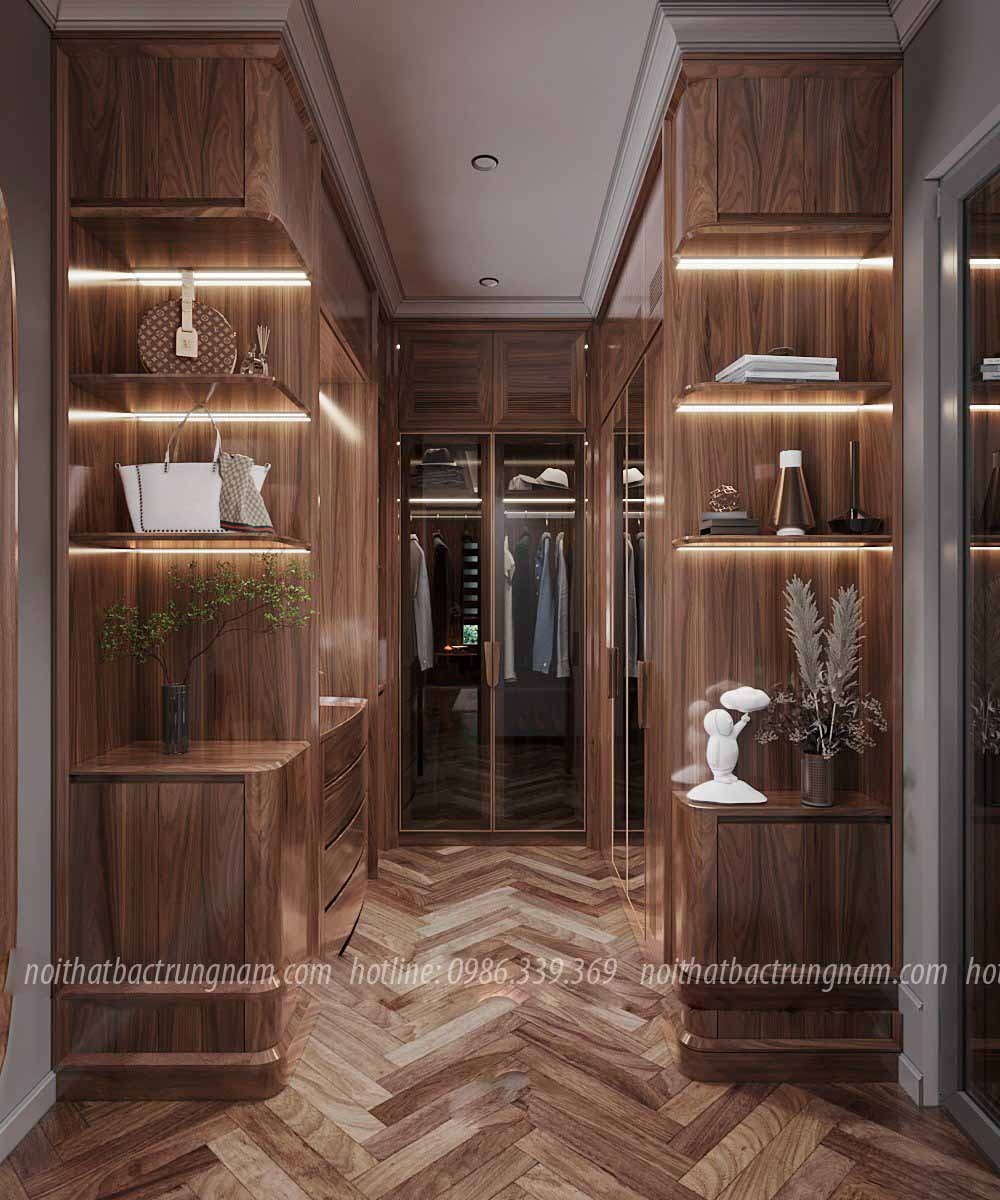 Thi công nội thất tân cổ điển gỗ óc chó CityLand Gò Vấp