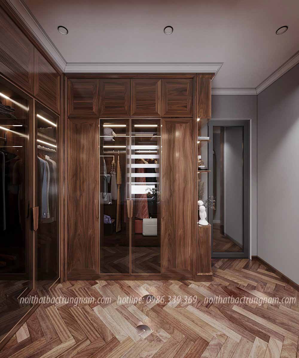 Thi công nội thất tân cổ điển gỗ óc chó CityLand Gò Vấp